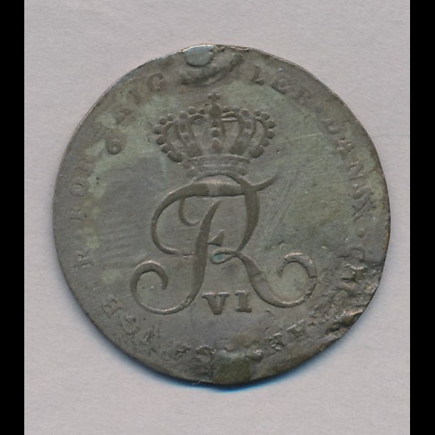 1808, Frederik VI, offermark, anvendt til optrkning af klokkevrk,