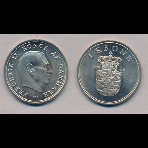 1969, 1 krone, 0 / M,