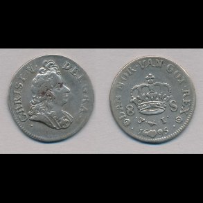 1695, Christian V, 8 skilling, 1+,