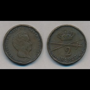 1842, Christian VIII, 2 rigsbankskilling,