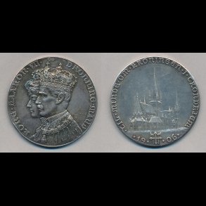 1906, Norge, Kroning af Kong Haakon og Dronning Maud, 01, s�lvmedalje,