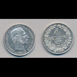 1869, Christian IX, 4 skilling, 0,