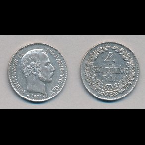 1871, Christian IX, 4 skilling, 1+,