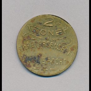 Fuglefjord, 2 kroner, S.P.Petersens Eftf, 1+,