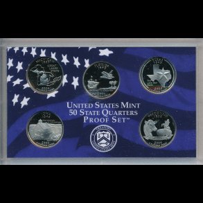 2004, USA, quarter mints�t, cuni, inklusiv samlers�t, proof