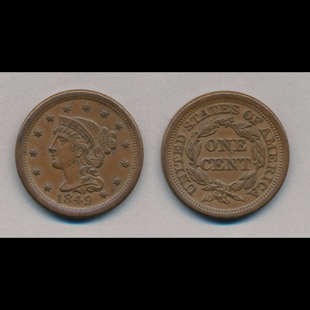 1849, USA, 1 cent, 01,
