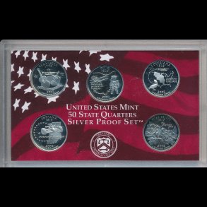 2002, USA, quarter m�nts�t, s�lv proof s�t,