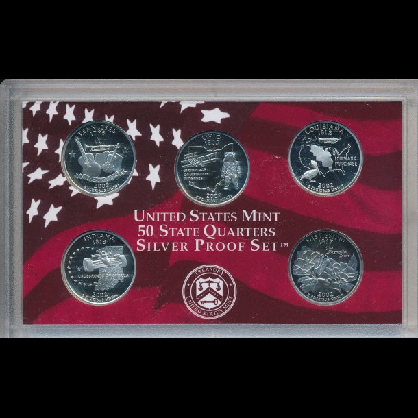 2002, USA, quarter mntst, slv proof st,