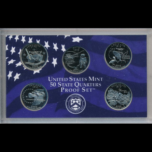 2002, USA, quarter st, cuni, proof set,