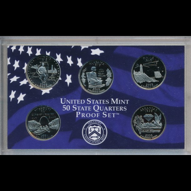 2003, USA, quarter st, cuni, proof set,