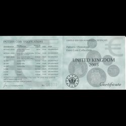 2003, Unites Kingdom, 1,2,5,10,20,50 cent, 1,2,5 euro, diverse metaller, i ske-stvetgrn,