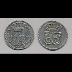 1685,  Christian V, 1 marck danske, 0 / 01,