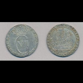 1767, Dansk Vestindien, Christian VII, 24 skilling, 1+ / 01, S 5, 10,2 FP,