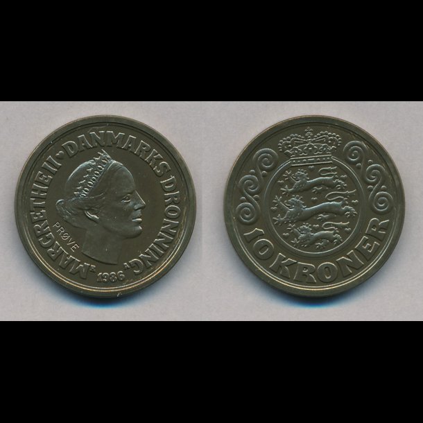 GP 36, prvemnt 1986, 10 kroner, M, mrk patina,