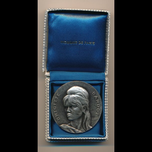 Birgitte Bardot, Frankrig, slv medalje, 41 mm, 35,83 g