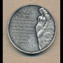 Birgitte Bardot, Frankrig, slv medalje, 41 mm, 35,83 g