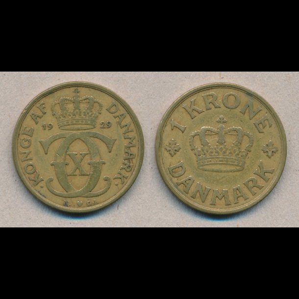 1929, Christian X, 1 krone, 1(+)