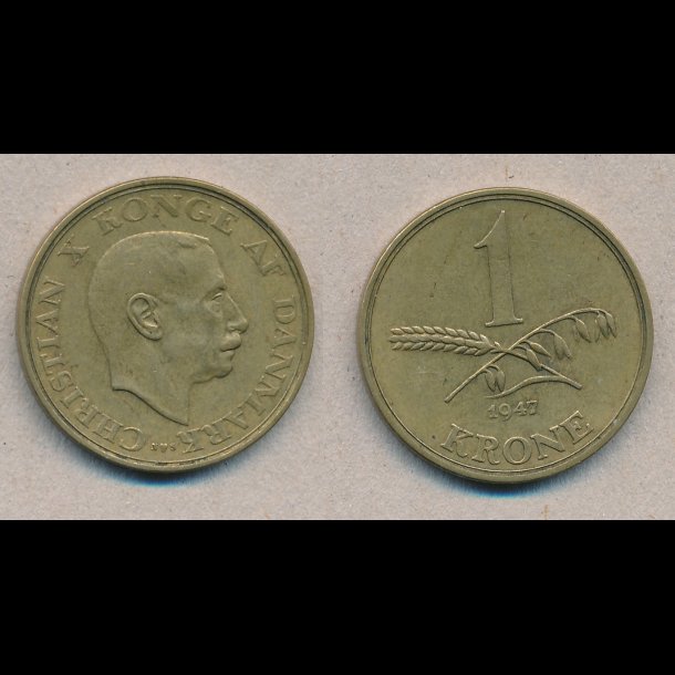 1947, Christian X, 1 krone, 1(+)