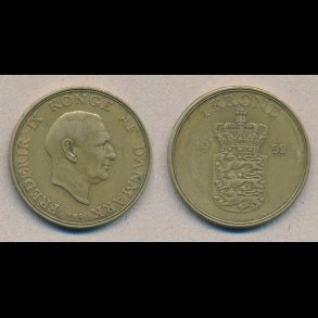 1952, 1 krone, 1+,