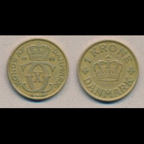 1936, 1 krone, 1(+),