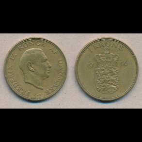 1956, 1 krone, 1+,