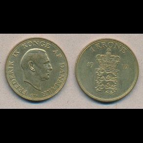 1957, 1 krone, 1+,