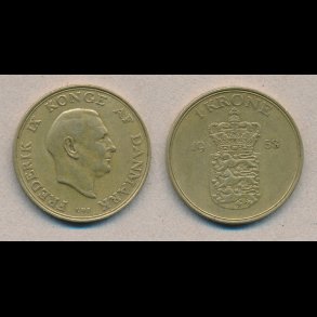 1958, 1 krone, 1+,