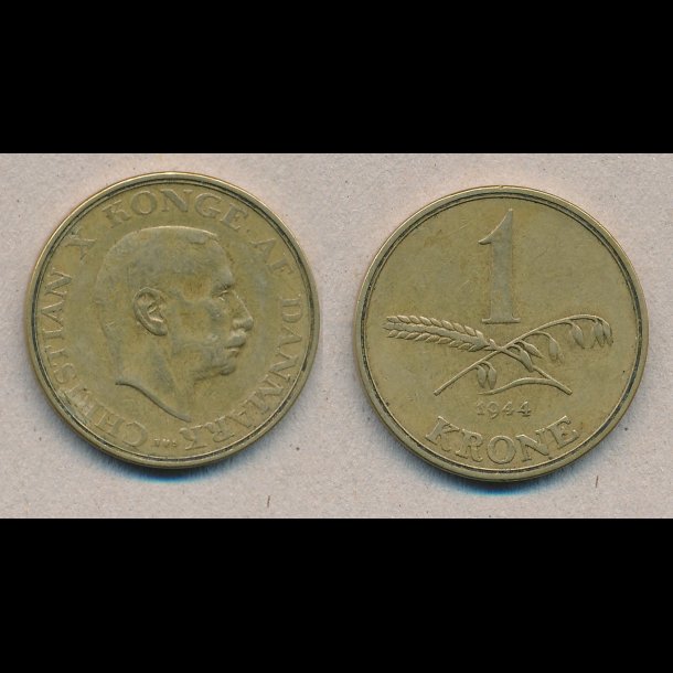 1944, Christian X, 1 krone, 1(+),