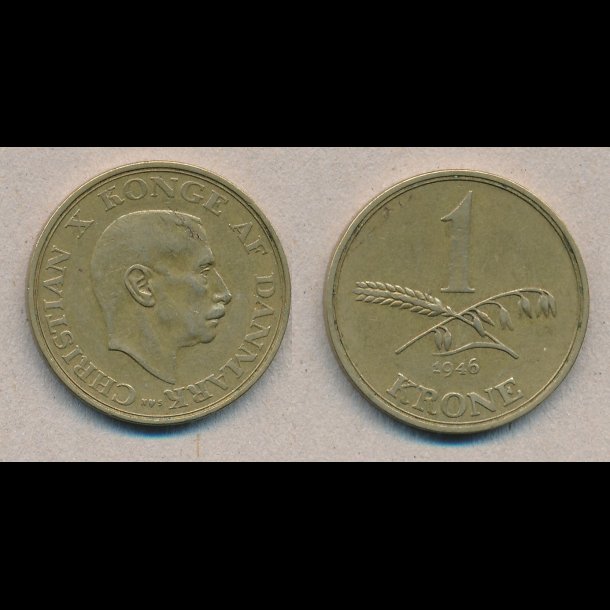 1946, Christian X, 1 krone,
