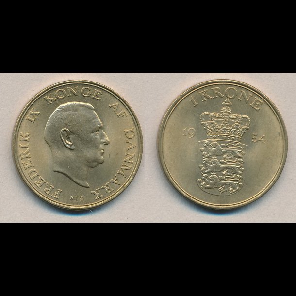 1954, 1 krone, 0,