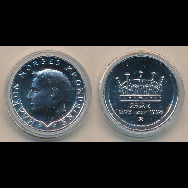 1998, Haakon Norges Kronprins, 25 r, slv medalje,