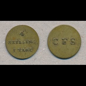 C.F. Siemsen,  4 skilling i vare, 1+,
