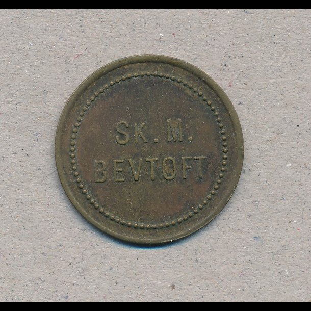 Bevtoft Mejeri token, SK. M., 1+, mejeritegn,