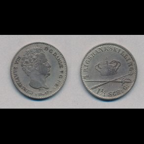 1842, VS, Christian VIII, 4 rigsbank skilling, 1,