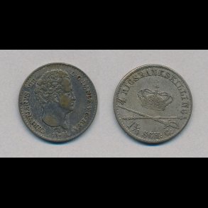 1841, Christian VIII, 4 rigsbankskilling, 1+,