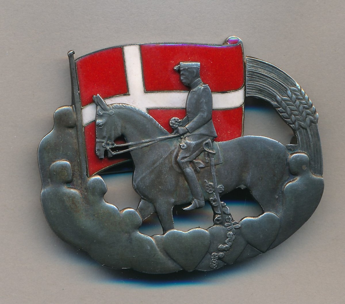Den ridende konge", bronche medalje, uden emaljeret sterlingsølv, nr 735, - A Nyborg Salomon - samlerforum
