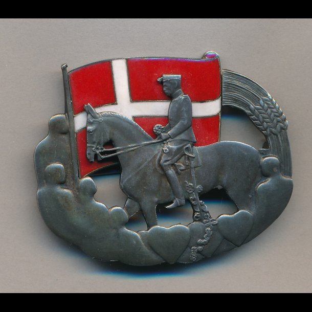 "Den ridende konge", medalje, uden r, emaljeret sterlingslv, nr 735,
