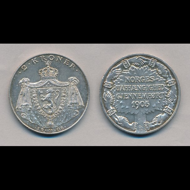 1906, Norge, 2 kroner, 01 / 0