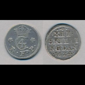 1624, Christian IV, 12 skilling, H132, 1+,