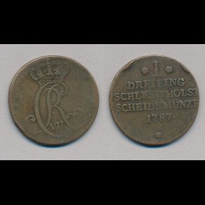 1787, Christian VII, 1 dreiling, 1, H 47,