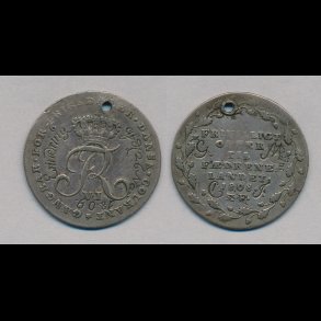 1808, Frederik VI, offermark, 1/6 rigsdaler, 7 H6, love token,