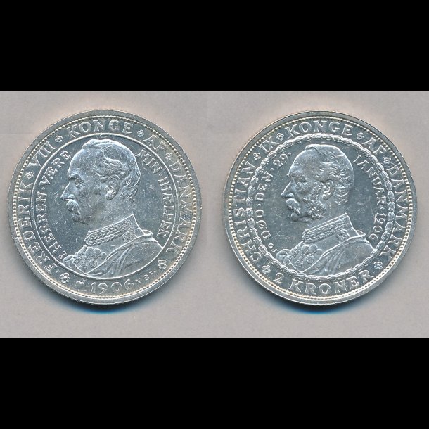 1906, 2 kroner, Tronskifte Christian IX til Frederik VIII, 01,