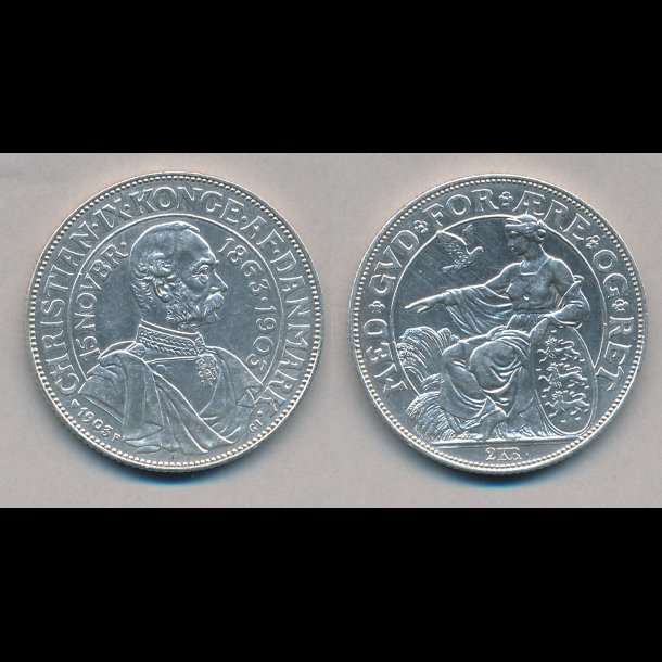 1903, 2 kroner, Christian IX 40 rs regeringsjubilum, 01,
