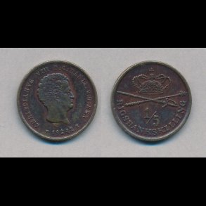 1842, Christian VIII, 1/5 rigsbankskilling, 1+, Altona, H 13A,