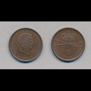 1842, Christian VIII, 1/5 rigsbankskilling, 0 / 01, plet,