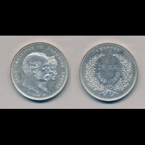 1892, 2 kroner, Christian IX og Dronning Louise's guldbryllup, 0,