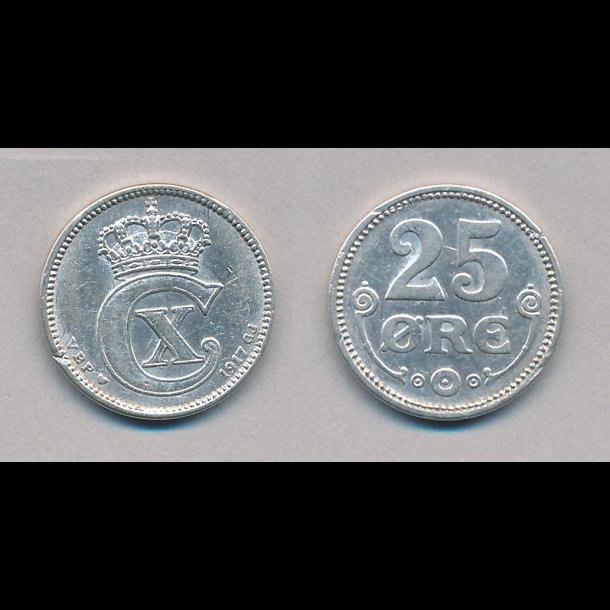 1917, 25 re, slv, 1+ / 01,