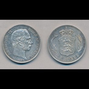 1899, 2 kroner, slvmnt, 0 / 01, NEDSAT!