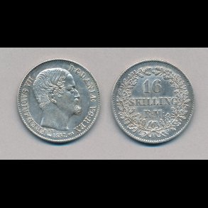 1857, Frederik VII, 16 skilling, 01,