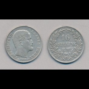 1857, Frederik VII, 16 skilling, 1,